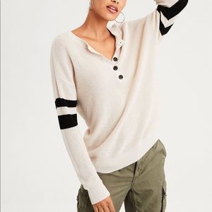 American Eagle Varsity Stripe Pullover Sweater